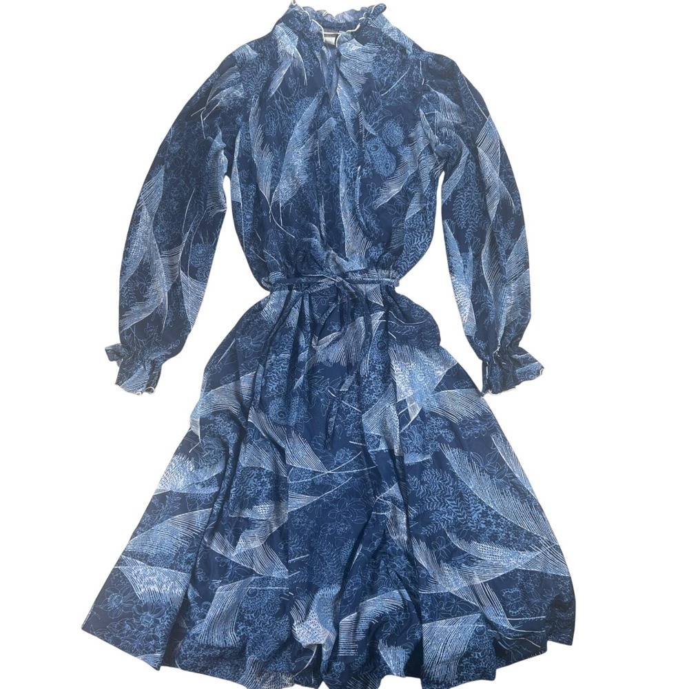 Vintage Montgomery‎ Ward Sheer Ruffled Dress Womens 16 (See Note) 70s 80s VTG